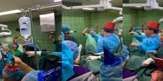 El fiest&oacute;n de un grupo de m&eacute;dicos al manipular un nacimiento para que se podujera en 2019