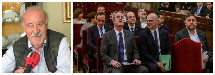 La separatista RAC1 le mete un gol a Vicente del Bosque que acaba haciendo un gui&ntilde;o a los pol&iacute;ticos golpistas