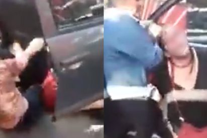 V&iacute;deo: Megapelea entre su esposa e hija contra la amante en la puerta del motel