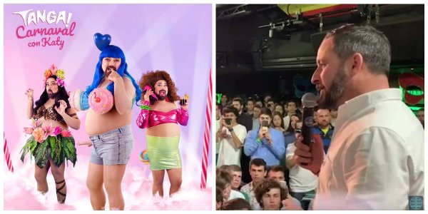 Santiago Abascal es recibido como una estrella en el Teatro Barcel&oacute; y provoca que los gays se marchen con su 'Tanga Party' a otra parte
