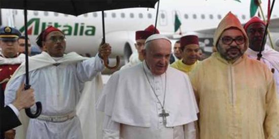 El Papa Francisco con Mohamed VI, en Marruecos.