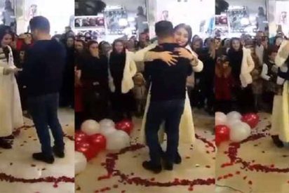 La Polic&iacute;a iran&iacute; arresta a esta pareja porque el joven propuso matrimonio a su novia en p&uacute;blico