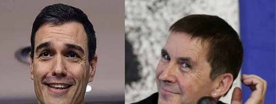 El indigno S&aacute;nchez suplica y acepta el voto ensangrentado del etarra Otegi