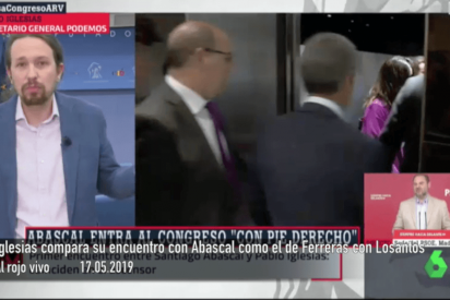 Iglesias le dice a Ferreras que su encuentro con Abascal es como si &eacute;l se encontrara a Losantos en un ascensor