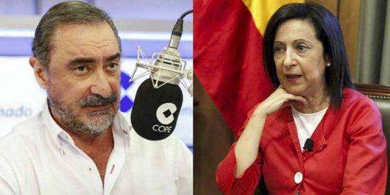 Carlos Herrera se cachondea del 'calent&oacute;n' de la ministra Robles por la retirada de la fragata 'M&eacute;ndez N&uacute;&ntilde;ez'