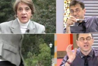 El show de 'la mujer m&aacute;s franquista de Espa&ntilde;a' march&aacute;ndose de Cuatro en directo por no soportar a Monedero