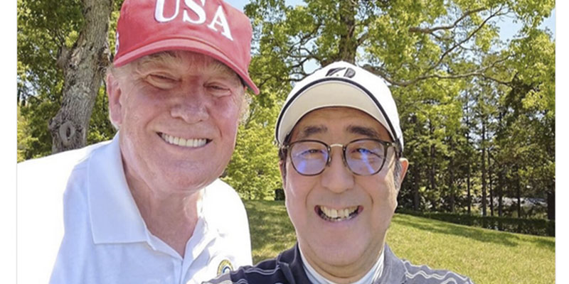 As&iacute; juega Trump al golf con Abe durante su visita a Jap&oacute;n