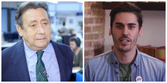 Alfonso Uss&iacute;a coge por la pechera al podemita Fonsi Loaiza a cuenta de mezclar al Rey en un desahucio: "Eres un cretino"