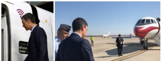 S&aacute;nchez estrena el AVE a Granada... y despu&eacute;s, con toda la jeta, regresa a Madrid en su Falcon oficial