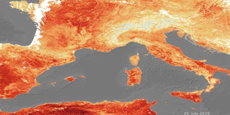 Así se ve Europa desde el espacio con el paso de la ola de calor