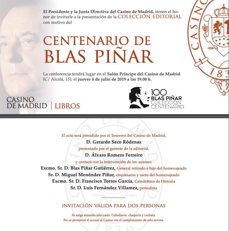 Presentaci&oacute;n de 'Obra Centenario Blas Pi&ntilde;ar'