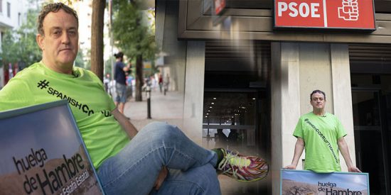 El actor arruinado César Vea hace una huelga de hambre ante el PSOE: "Sólo me sacarán en ambulancia"