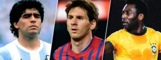 Maradona, Messi y o Rey Pel&eacute;.