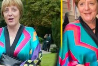 Angela Merkel se pasa al 'reciclaje textil' y reutiliza un quimono, 23 a&ntilde;os despu&eacute;s