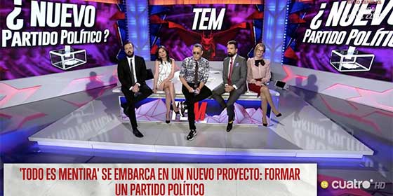 Después de convertir la televisión en un lodazal, Risto Mejide y sus 'frikis' se pasan a la política y usan su ventana en Mediaset para anunciar su nuevo partido