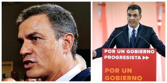 El 'sudoroso' Pedro S&aacute;nchez salta del fraude a la farsa