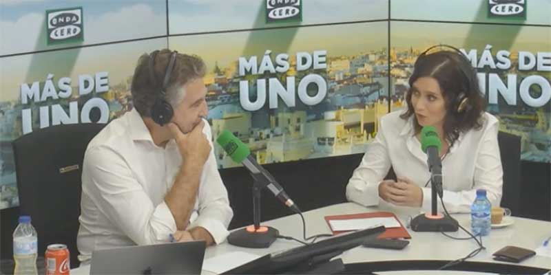 D&iacute;az Ayuso se revuelve ante Alsina cuando es cuestionada por Telemadrid y recuerda la verg&uuml;enza que da TVE por culpa de S&aacute;nchez y Rosa Mar&iacute;a Mateo