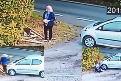 Esta mujer es atropellada por su propio coche