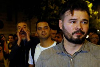 Esta es la cara que se le queda al 'indepe' Rufi&aacute;n cuando los 'indepes' de la manifestaci&oacute;n de Barcelona lo expulsan al grito de 'botifler'