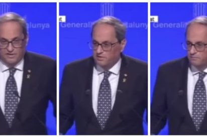 La pat&eacute;tica reacci&oacute;n del xen&oacute;fobo Quim Torra ante el ba&ntilde;o dial&eacute;ctico de un periodista: "Siguiente pregunta, por favor"