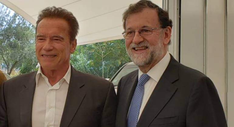 'Sayonara baby': Mariano Rajoy reaparece en México con Arnold Schwarzenegger
