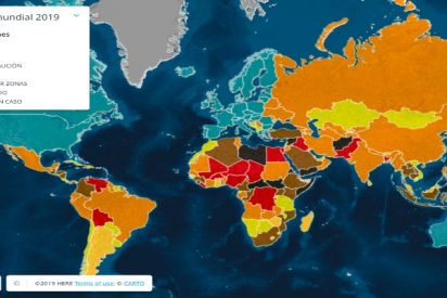 Este es el mapa de los pa&iacute;ses m&aacute;s peligrosos del Mundo en 2019