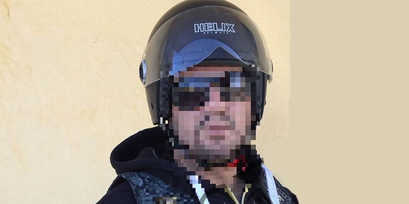 Este es el motero de Zaragoza tuerto de un botellazo por llevar la bandera de España en su chaleco