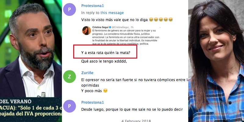 Rubén Sánchez 'El Facuo' dice que VOX es fascismo cuando en su grupo de Telegram los podemitas llaman "rata" a Cristina Seguí y preguntan cuándo se la mata