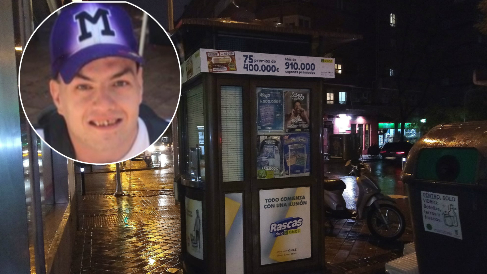 Este es Miguel; llevaba muerto 10 días en el quiosco donde vendía cupones de la ONCE y nadie lo buscó allí