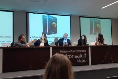 Presentaci&oacute;n del libro Disfagia. de la evidencia cient&iacute;fica a la pr&aacute;ctica cl&iacute;nica. Parte de las ventas se dedica a fondos sociales para ayuda a pacientes sin recursos