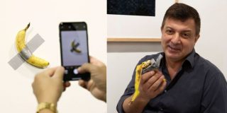 Va a ver la obra de arte del pl&aacute;tano pegado a la pared, por la que han pagado 120.000 d&oacute;lares... y se la come