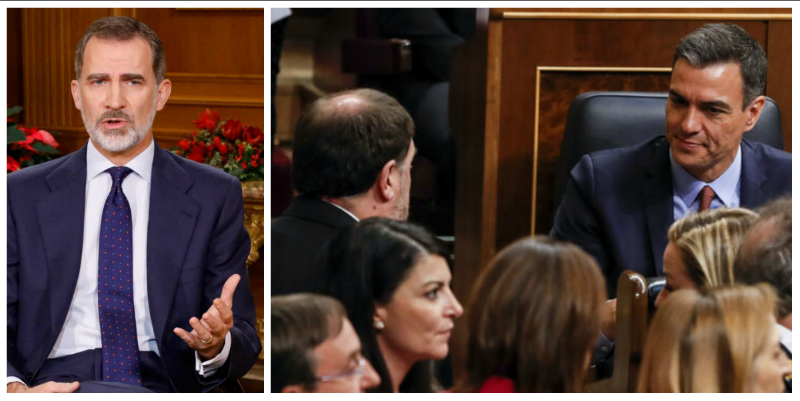 Felipe VI provoca el soberano enmudecimiento de un S&aacute;nchez empe&ntilde;ado mimar a Junqueras