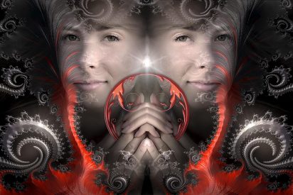 Fractales, Fantasía Retrato Rostro Mujer Belleza Niña