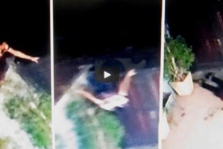 Este torpe ladr&oacute;n intenta saltar el muro de una casa y se rompe la cara contra el suelo al caer