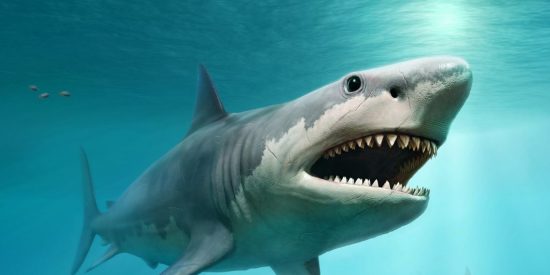 Este tibur&oacute;n salta a las rocas de la playa para zamparse unas sardinas frescas