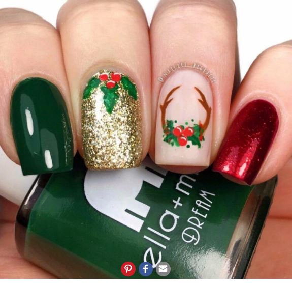 Uñas navideñas ideas fáciles