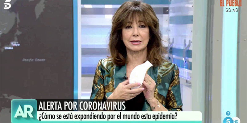El coronavirus alarma a Espa&ntilde;a: la venta de mascarillas arrasa y Ana Rosa se coloca una en TV