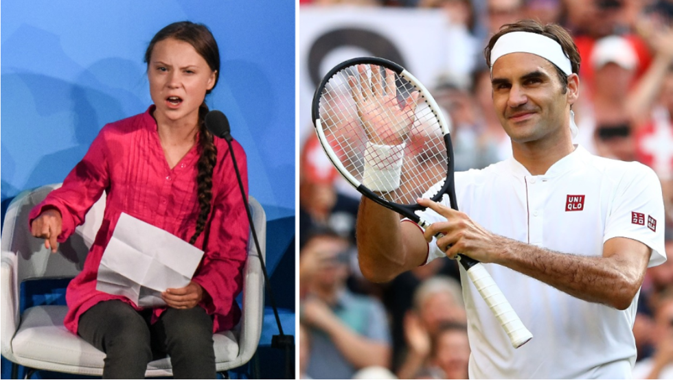 Roger Federer se harta de las bobadas de Greta Thunberg y sacude un 'raquetazo' a la ni&ntilde;a ecologista