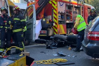 Se mata un motorista de 52 a&ntilde;os al chocar de frente contra un coche en el centro de Madrid