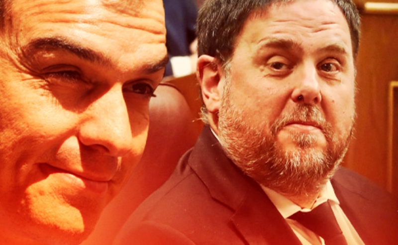 S&aacute;nchez (PSOE) y Junqueras (ERC): farsa, apa&ntilde;o e ignominia