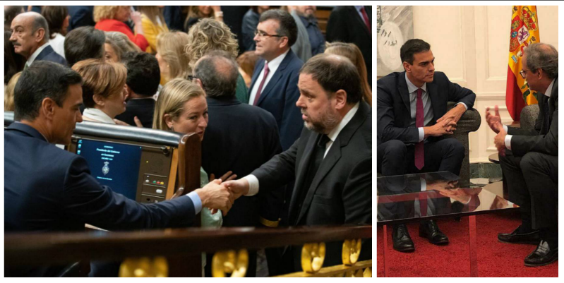 Sánchez se empecina en dialogar con el inhabilitado Torra y en rehabilitar al delincuente Junqueras