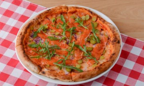 pizza de salmón