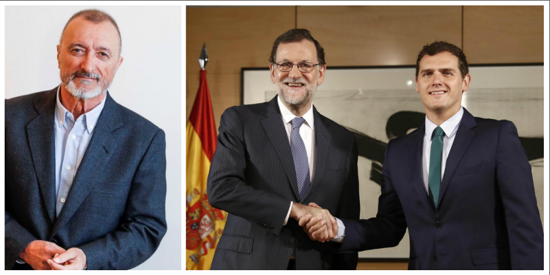 Arturo P&eacute;rez-Reverte le mete un palo de libro a Albert Rivera y, de propina, a Mariano Rajoy