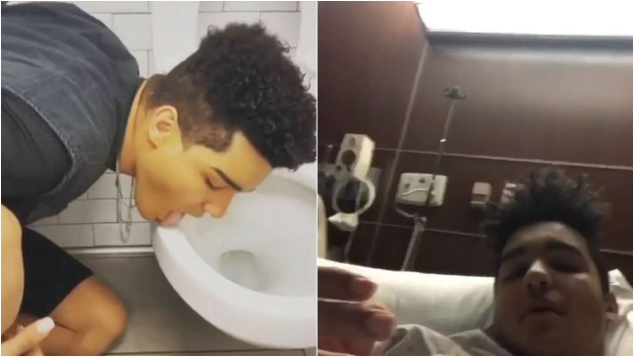 ¿Coronavirus challenge? Un influencer lame inodoro público y acaba en el hospital con COVID-19