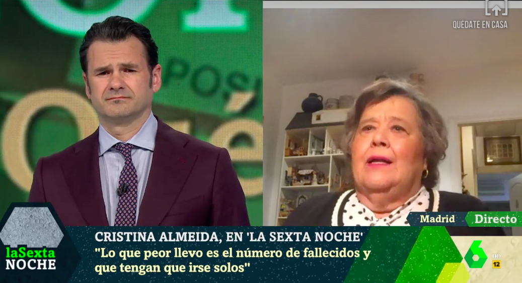 La comunista Cristina Almeida, que animó a asistir al 8-M porque el machismo mataba más que el virus, ahora dice sufrir por los muertos
