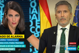 Un nervioso Marlaska tartamudea en laSexta al intentar negar que la Guardia Civil trabaje para "minimizar" las cr&iacute;ticas a S&aacute;nchez