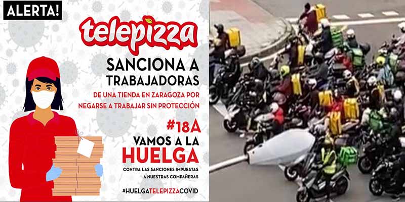 Trabajadores de Glovo y Telepizza se levantan: a unos les quitan la mitad de la paga y a otros los obligan a trabajar sin EPIs