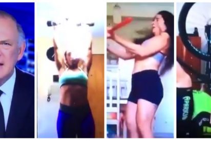 Pedro Piqueras estalla en una irrefrenable risotada con el v&iacute;deo de unos deportistas patosos