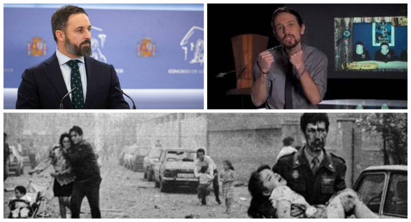 Santiago Abascal desbarata los gui&ntilde;os de Pablo Iglesias hacia los etarras con la foto m&aacute;s sangrienta de la banda