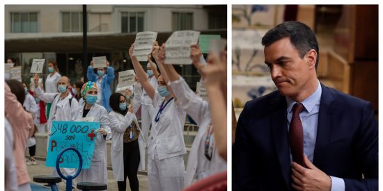 Pedro S&aacute;nchez recuerda a las enfermeras y recibe una dosis de realidad: "&iexcl;Las ten&eacute;is sin EPI, necio!"